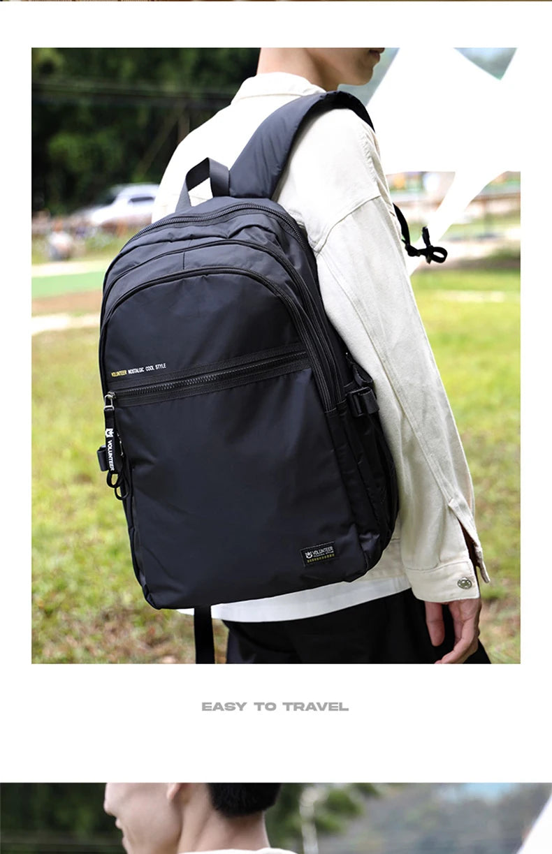 Volunteer Backpack for Men 2023 New Fashionable Large Capacity High Quality Laptop Waterproof Travel Casual Bags1801-08
