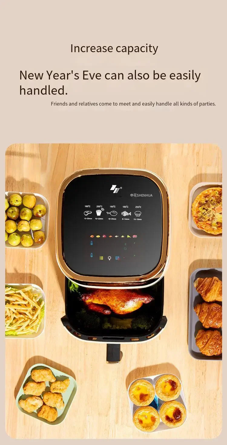 10L Shenhua Smart Air Fryers Large-capacity Household Multi-functional Smart Oil-free Smokeless Electric Oven Air Fryers 220V