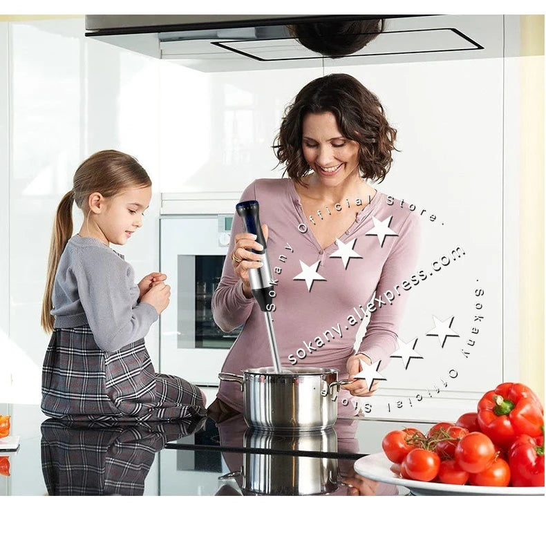 Sokany Powerful 4 in 1 Stick Hand Blender Set Stainless Steel Immersion Chopper Beaker Electric Whisk For Kitchen Baby Food