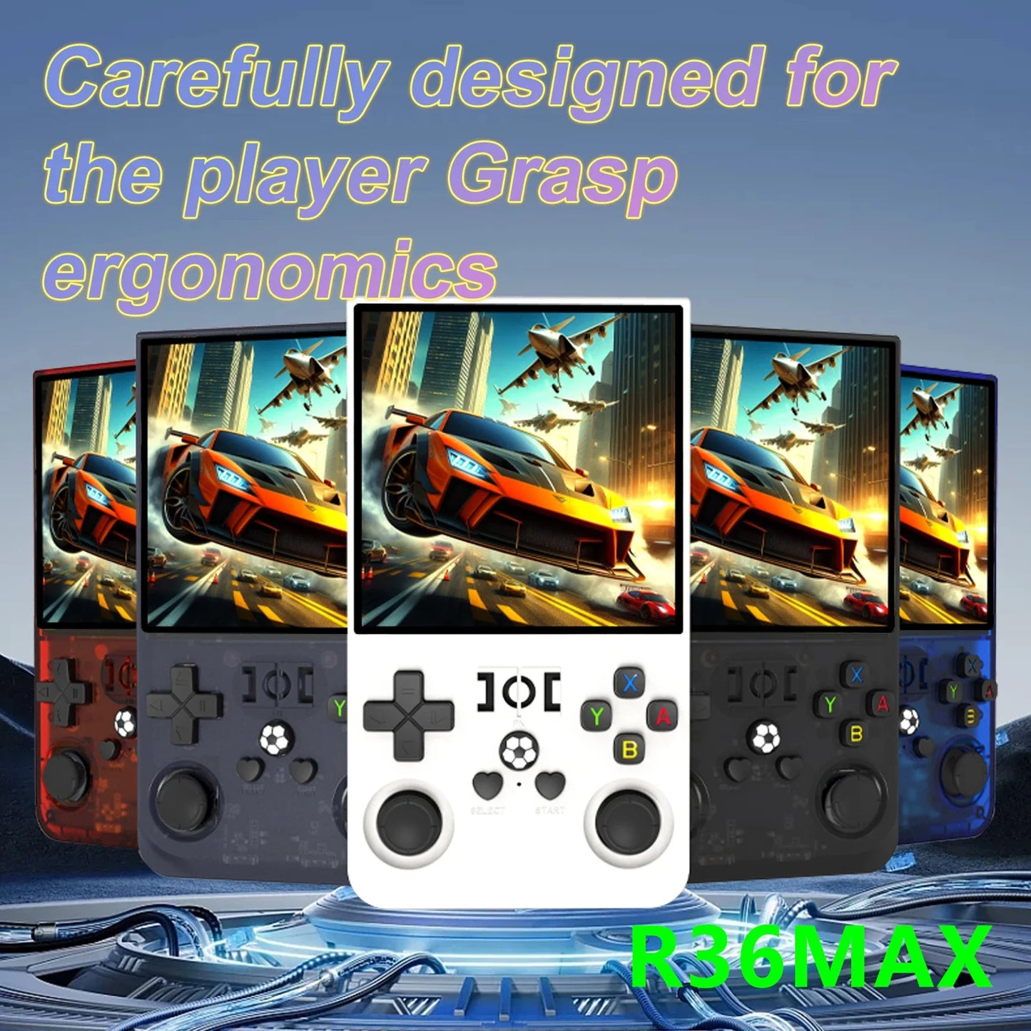 R36MAX Game Console 64GB 128GB 18000+GAMES Linux System 4.0inch K36 vs R36S 3.5inch Pocket Video Player No Download Required