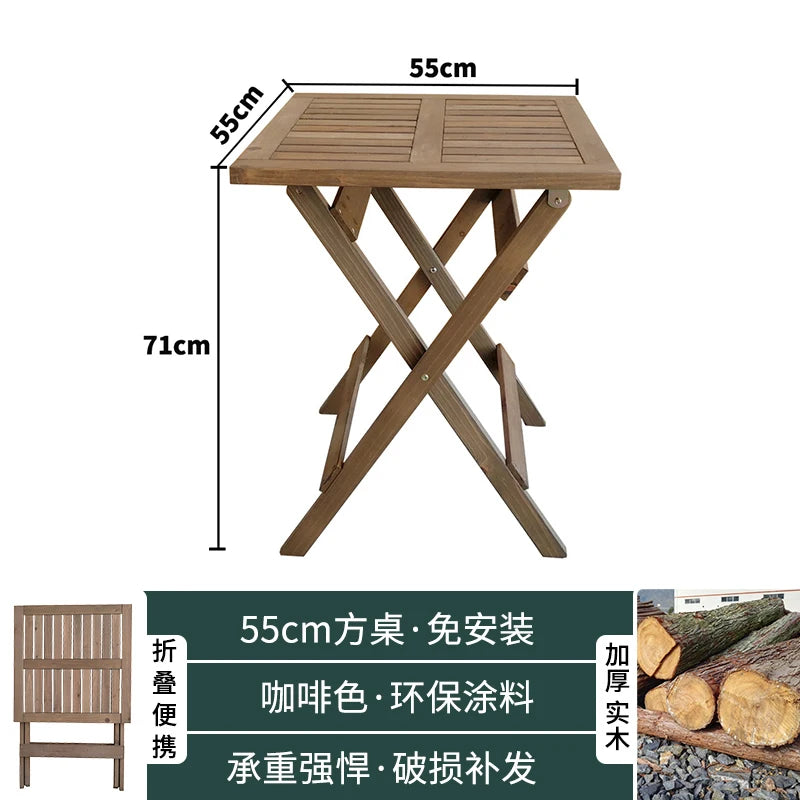 Nordic Solid Wood Garden Furniture Sets Patio Furniture Folding Portable Outdoor Garden and Terrace Set Outdoor Table Chair Set