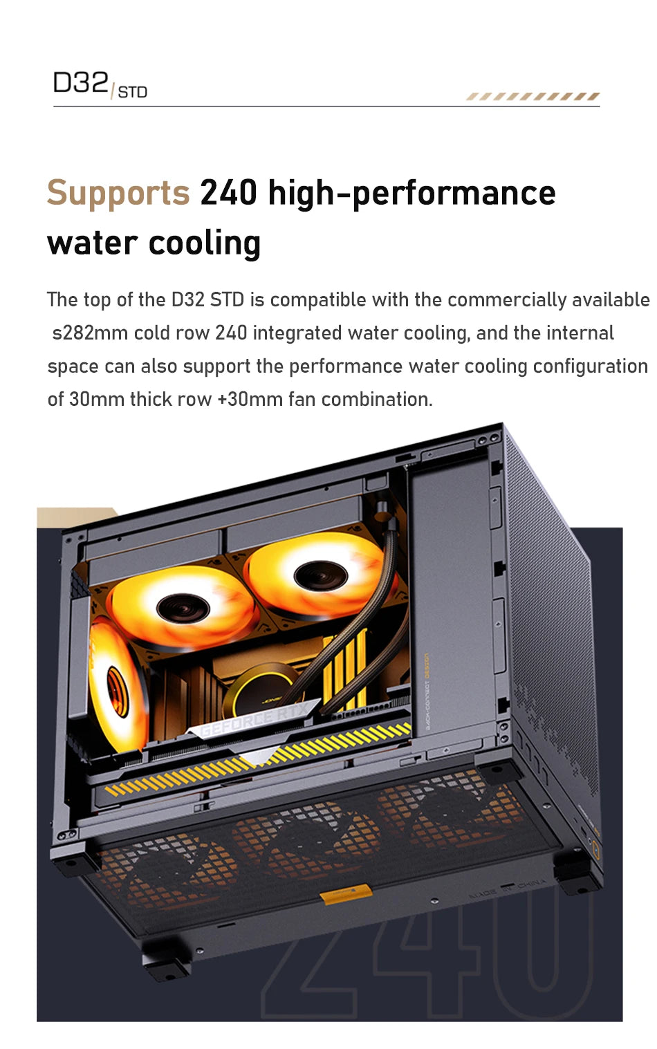 Jonsbo D32 STD/PRO MINI Desktop Case MINI-ITX MATX PC Case Support ATX/SFX Power Supply 240Water Cooling Computer Office Chassis