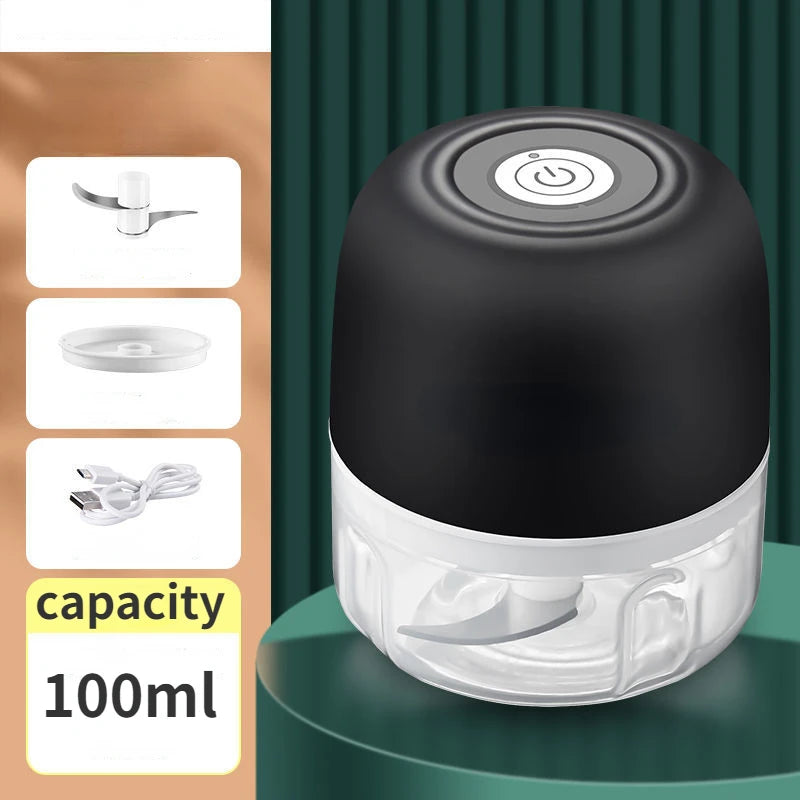 Mini Electric Blender Vegetable Chopper Garlic Masher Crusher USB Rechargeable Ginger Meat Grinder Food Processor Kitchen Gadget