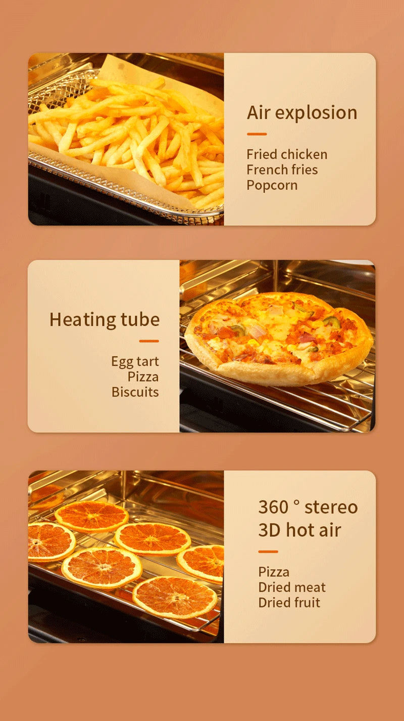 15L Large Multifunction Digital Air Fryer Without Oil Electric Oven, Dehydrator, Oven Touch Screen Fryer Viewable Window