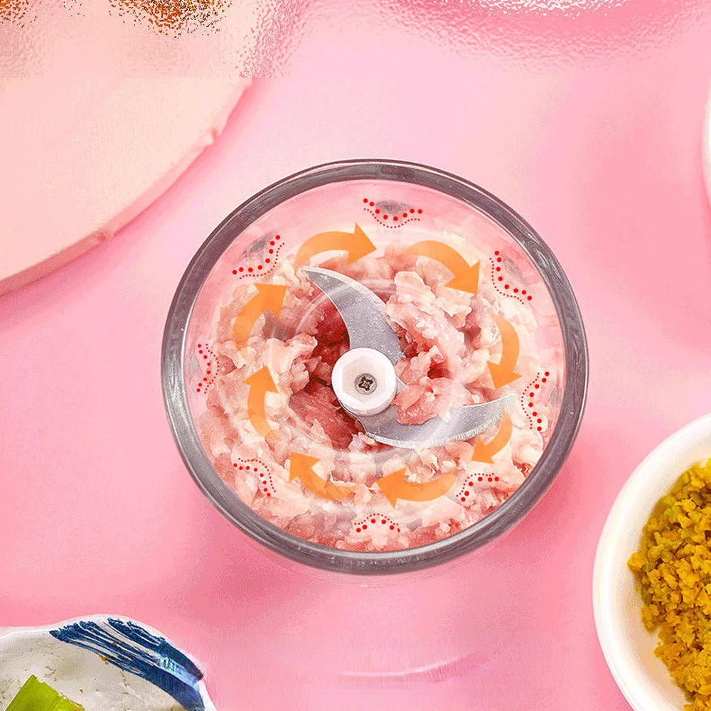 Mini Electric Blender Vegetable Chopper Garlic Masher Crusher USB Rechargeable Ginger Meat Grinder Food Processor Kitchen Gadget