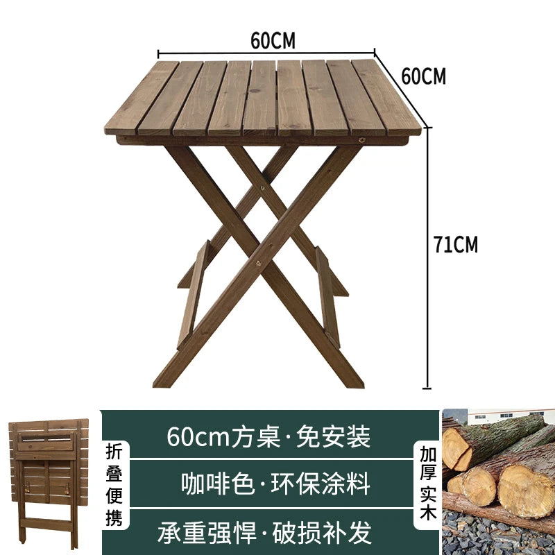 Nordic Solid Wood Garden Furniture Sets Patio Furniture Folding Portable Outdoor Garden and Terrace Set Outdoor Table Chair Set