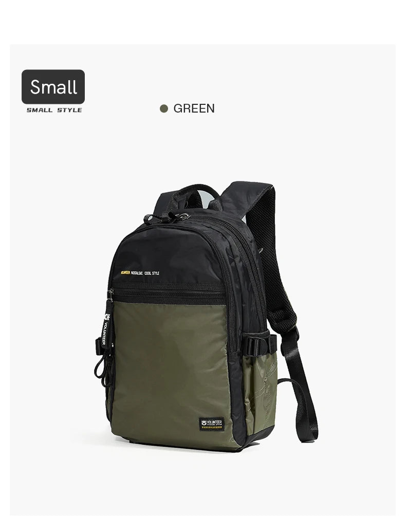 Volunteer Backpack for Men 2023 New Fashionable Large Capacity High Quality Laptop Waterproof Travel Casual Bags1801-08