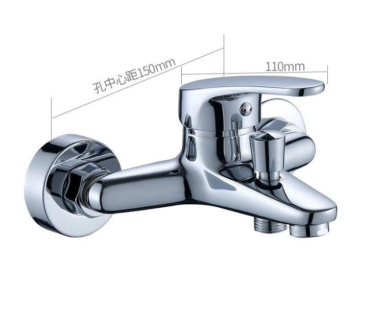 Wall Mounted Brass Shower Faucet Mixing Valve Bathroom Hot Cold Water Mixer Tap Bathroom Combination Water Mixer Bathtub Faucet