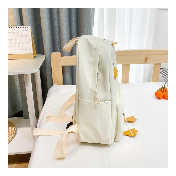 Kindergarten School Bag Cartoon Cute Duckling Burden Reduction Backpack Boys and Girls Campus Canvas Backpack