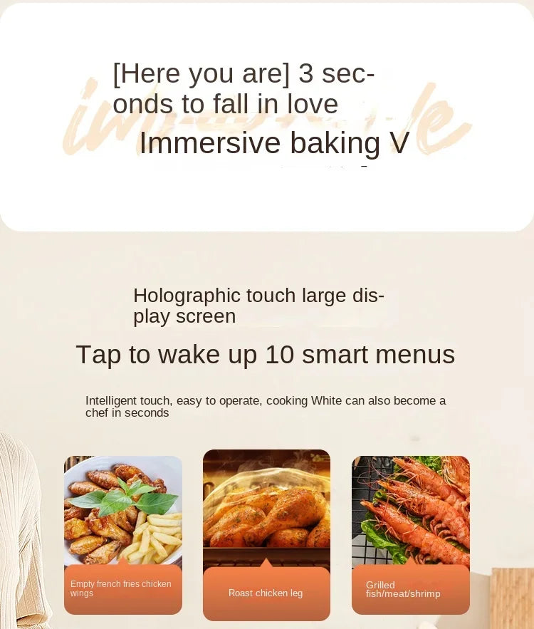 2023 new visible air electric frying pan household large-capacity oven cake pan two-in-one official flagship store