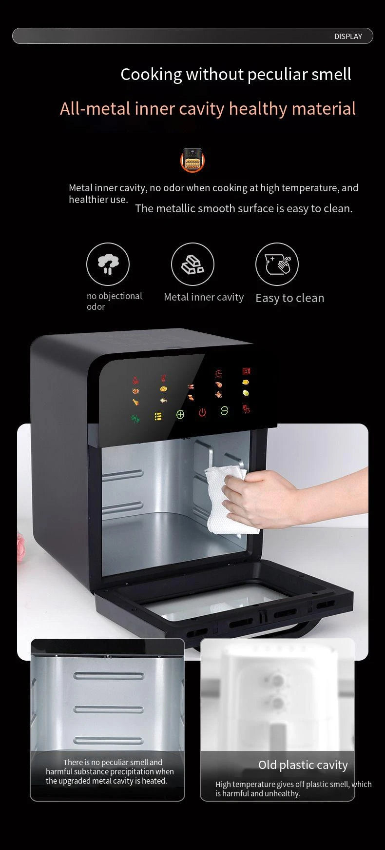 Smart 20L Air Fryer Oven Digital Support Customized Service Hot Deep Fryer Oven with Observation Window