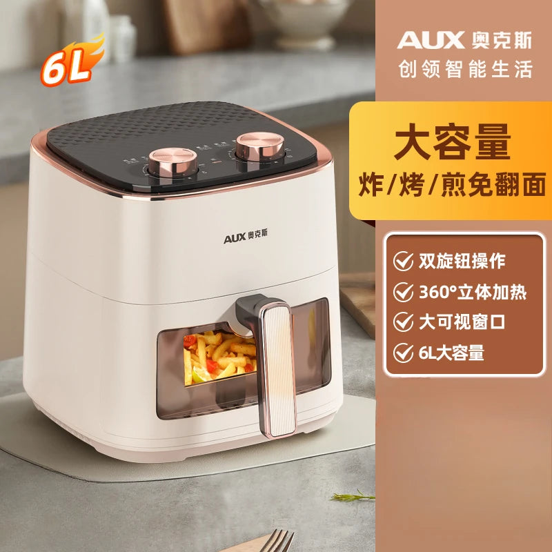 household kitchen Air fryer intelligent large-capacity visual no-turn-over oil-free multi-functional electric oven machine new
