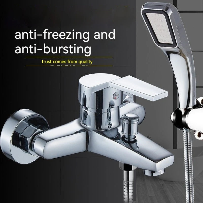 Home Bathroom Triple Shower Faucet Support Hot and Cold Water Faucet Bath Bath Mixer Valve Shower Set Bathroom Accessories
