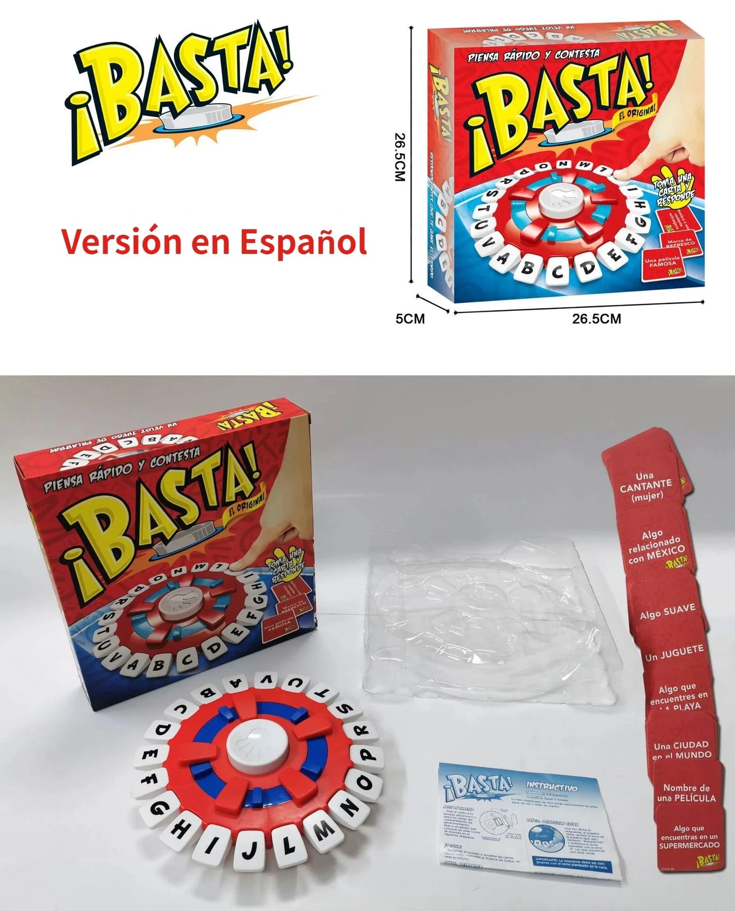 Spanish Board Games Fast-Paced Family Table Game The Quick Thinking Letter Pressing Tapple Family Basta Juego De Mesa Español