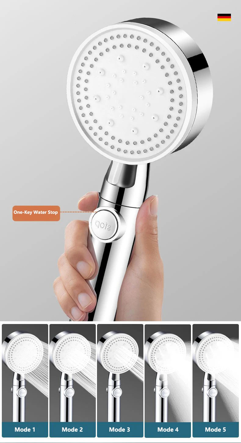 150MM Rainfall Thermostat Bathroom Shower Faucet Set Handheld Booster Showerhead Wall Mounted Brass Bath Hot & Cold Mixer Taps