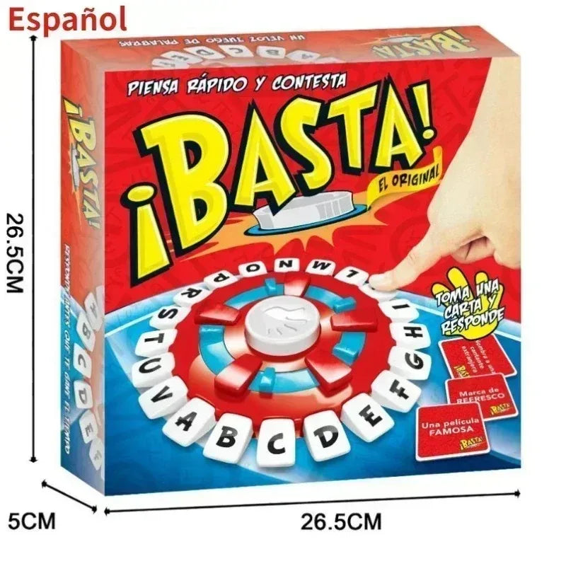 Spanish Board Games Fast-Paced Family Table Game The Quick Thinking Letter Pressing Tapple Family Basta Juego De Mesa Español