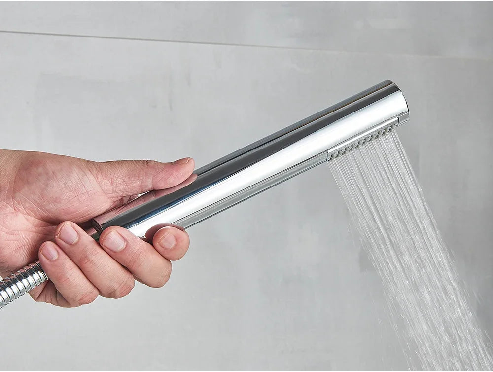 Chrome White Floor Mounted Bathtub Faucet Bathroom Freestanding Bath Tub Shower Set Swivel Spout Clawfoot Mixer