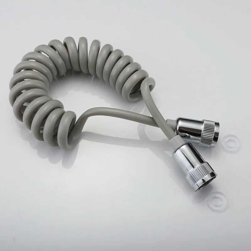 1.5/2m Telephone Line Style Spring Flexible Shower Hose Water Plumbing Toilet Bidet Sprayer Gun Connect Pipe Bathroom Accessorie