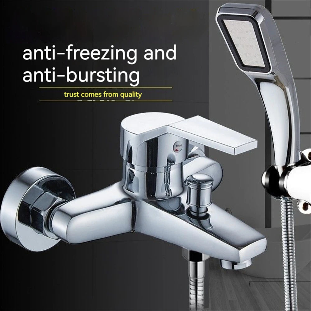 Household Multi-Function Faucet Zinc Alloy Wall Mounted Hot Cold Water Dual Spout Mixer Tap For Bathroom Shower Accessories
