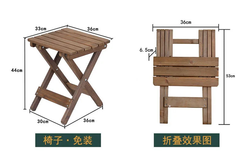 Nordic Solid Wood Garden Furniture Sets Patio Furniture Folding Portable Outdoor Garden and Terrace Set Outdoor Table Chair Set