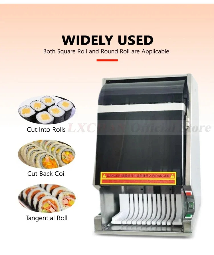 Homewise Commercial Electric Sushi Cutting Machine Sushi Rolling Cutter Automatic Slicer Kitchen Professional Food Processor