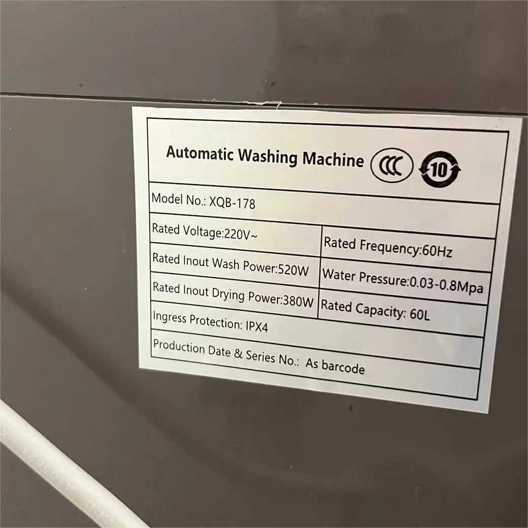 12KG Automatic Washing Machine Blue Light Antibacterial Portable Large Capacity Laundry Clothes Dryer Inverter for Home Dorms RV