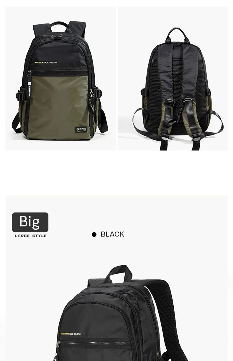 Volunteer Backpack for Men 2023 New Fashionable Large Capacity High Quality Laptop Waterproof Travel Casual Bags1801-08
