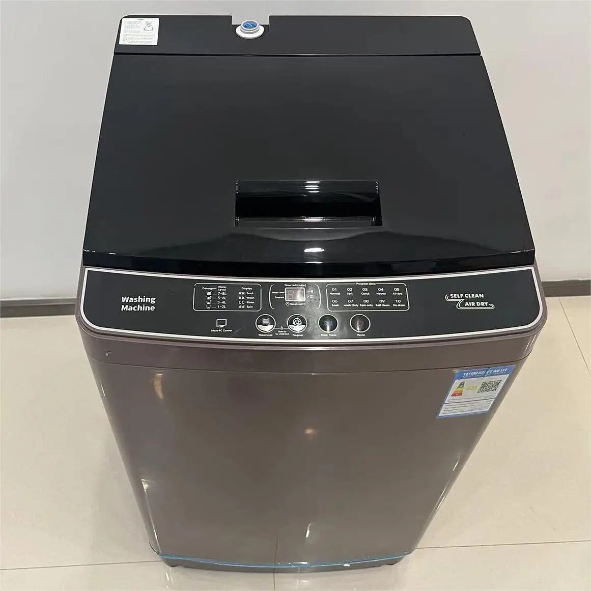12KG Automatic Washing Machine Blue Light Antibacterial Portable Large Capacity Laundry Clothes Dryer Inverter for Home Dorms RV