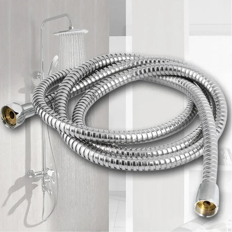 Shower Hose Steel Flexible Shower Hose Long Bathroom Shower Water Hose Extension Plumbing Pipe Pulling Tube Bathroom Accessories