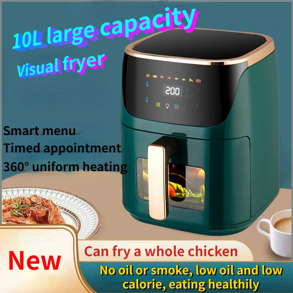 10L Shenhua Smart Air Fryers Large-capacity Household Multi-functional Smart Oil-free Smokeless Electric Oven Air Fryers 220V