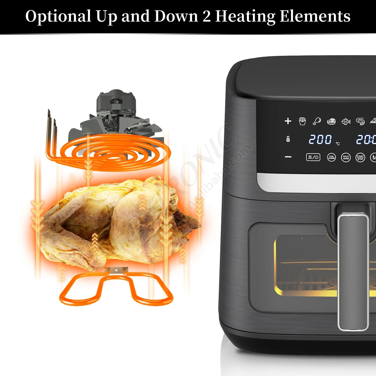 Smart Digital Control Air Fryer Oven Large Capacity without Oil 9L Multi-function Electric Air Fryer