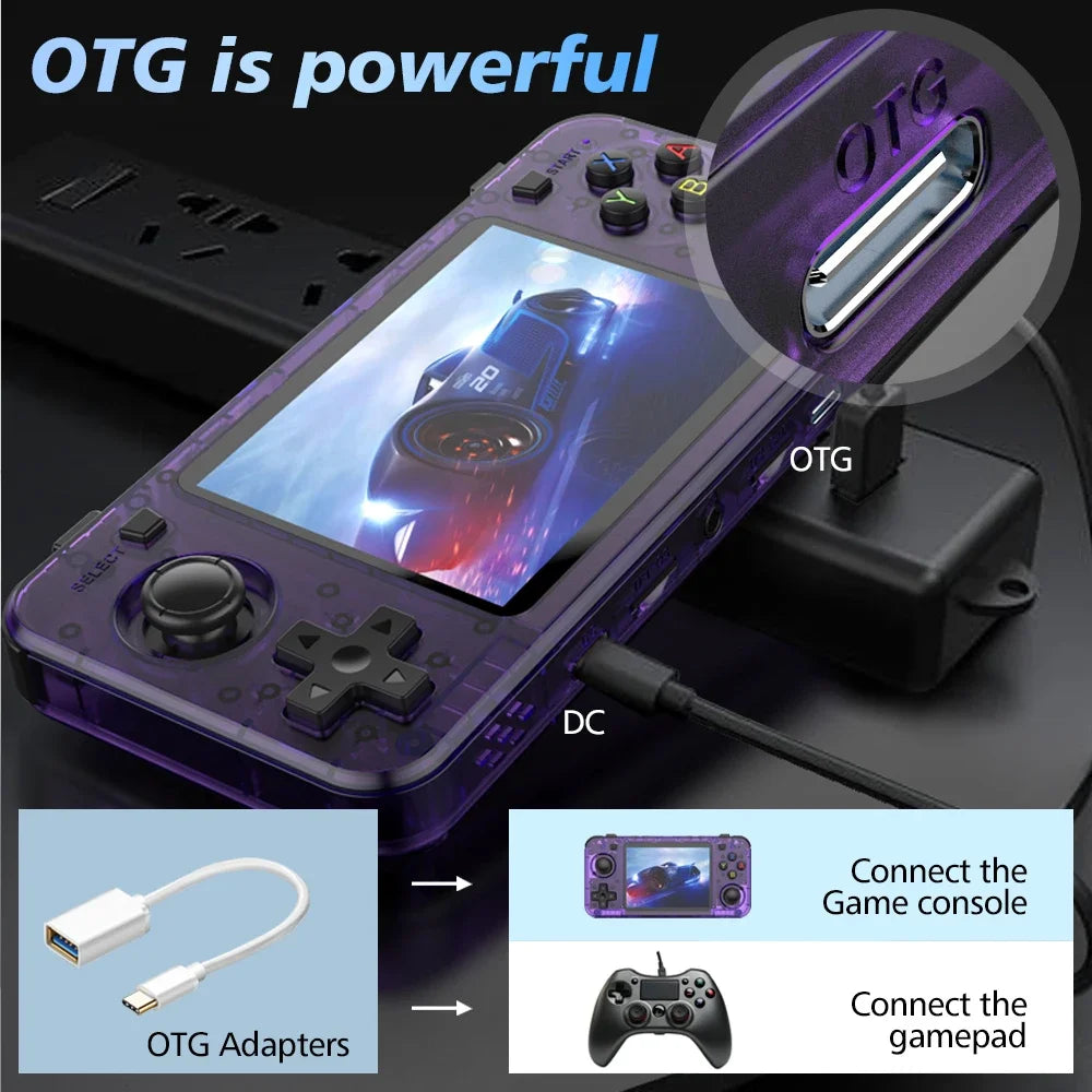 R36H Retro Handheld Game Console ARKOS System Kid Christmas Gift Portable Pocket Video Player 3.5 Inch IPS Screen R36S landscape