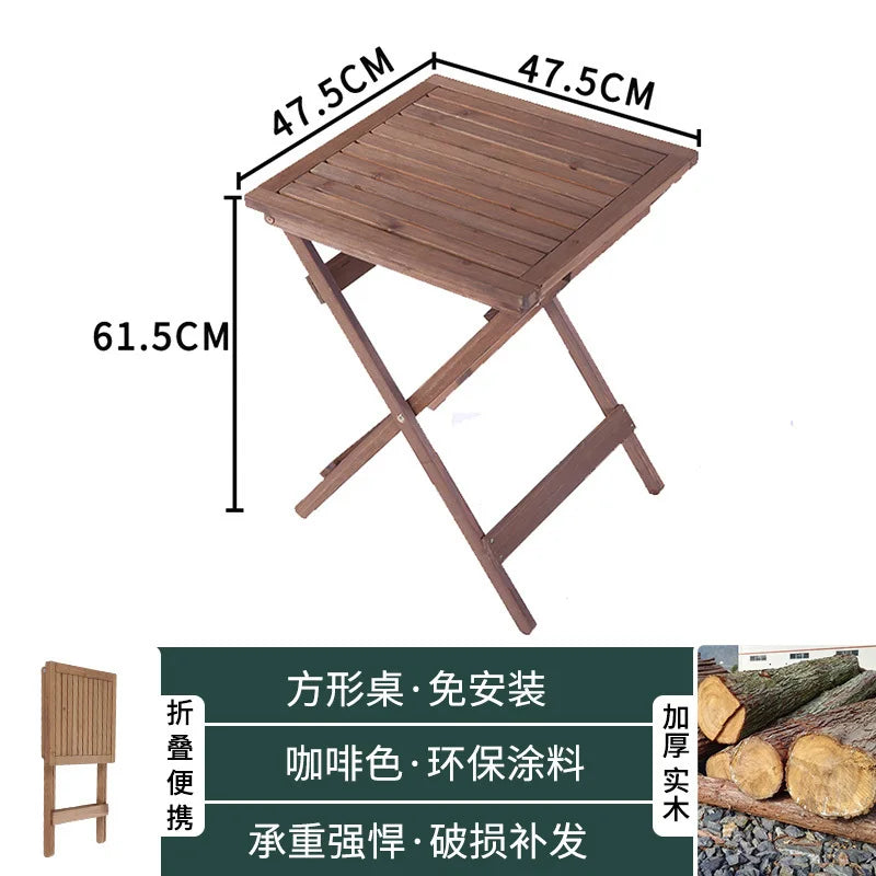 Nordic Solid Wood Garden Furniture Sets Patio Furniture Folding Portable Outdoor Garden and Terrace Set Outdoor Table Chair Set