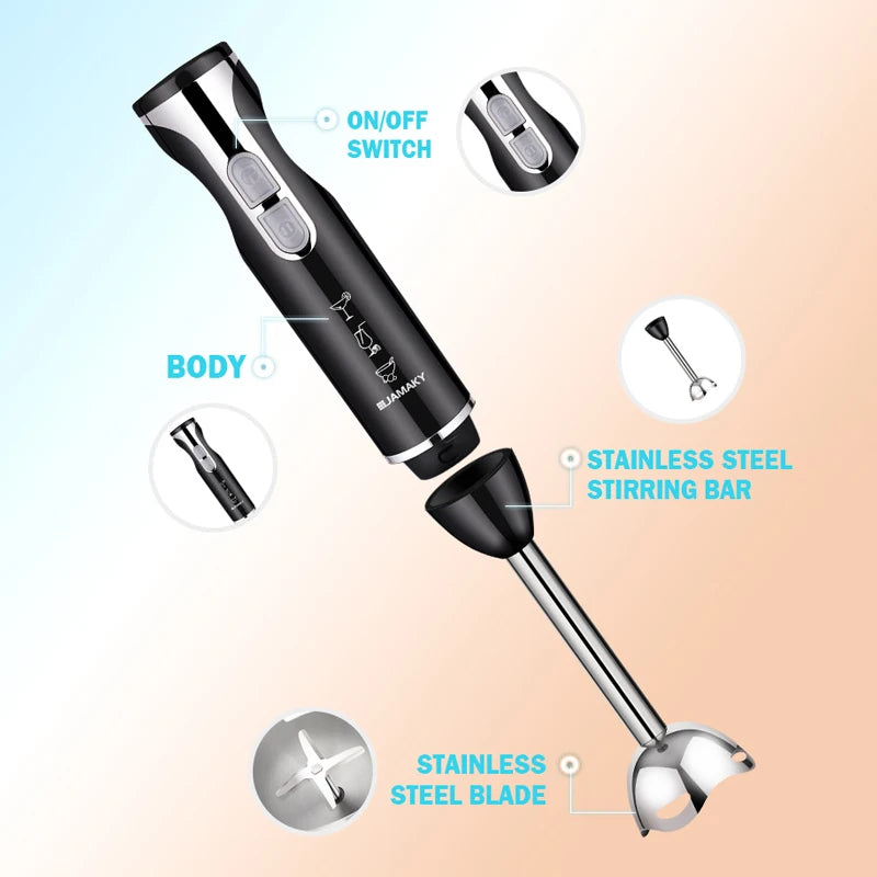 Home Portable Handheld Cooking Stick 1000W 5 in 1 Multi-function Blender Food Processor Small Baby Food Machine Meat Grinder