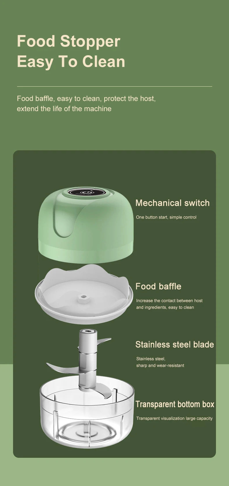 100/250ml Electric Garlic Masher Machine Mini USB charging Food Processor for Nuts Vegetable BlackPepper Chili Kitchen Tools