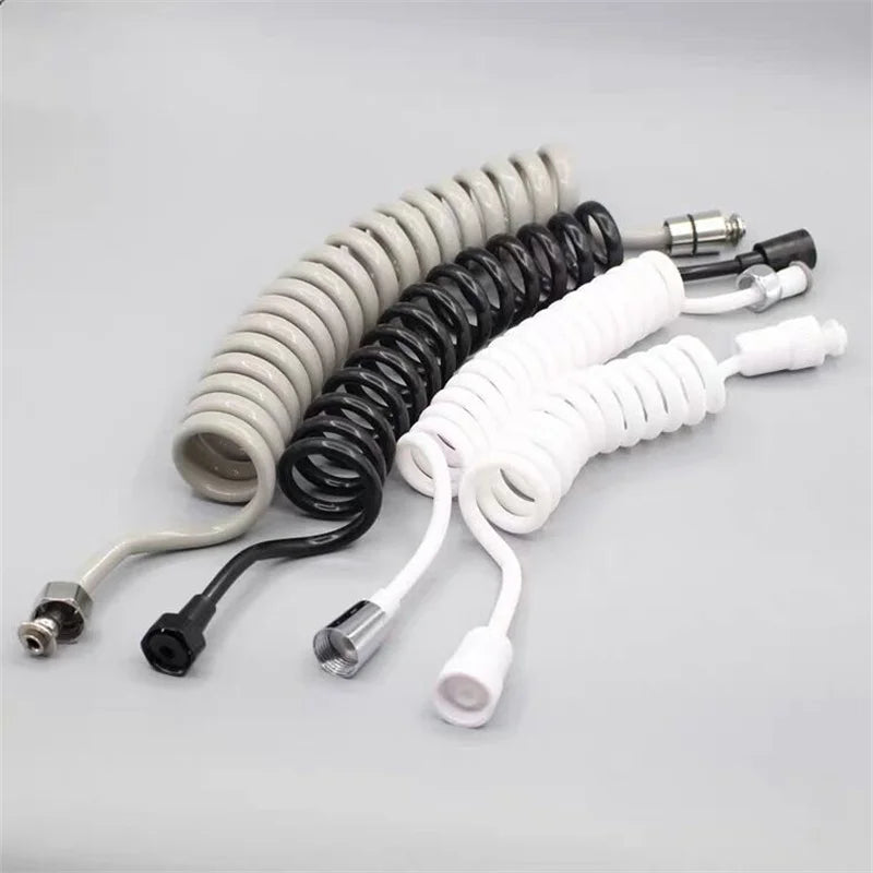 1.5/2m Telephone Line Style Spring Flexible Shower Hose Water Plumbing Toilet Bidet Sprayer Gun Connect Pipe Bathroom Accessorie