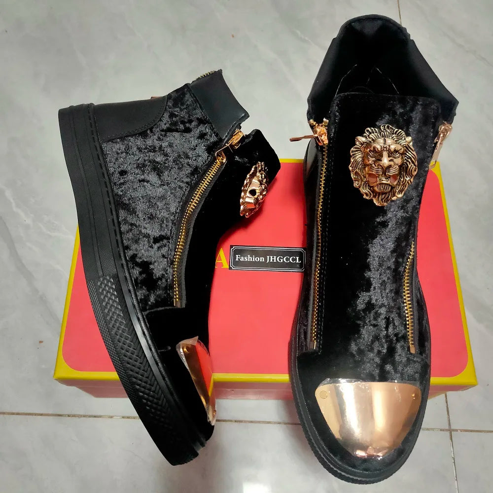 New breathable casual shoes Luxury loafers Solid rubber velvet zipper non-leather casual shoes