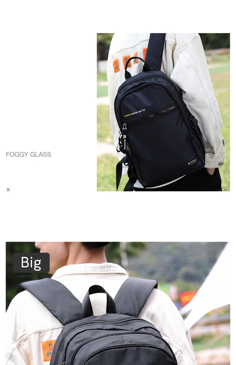 Volunteer Backpack for Men 2023 New Fashionable Large Capacity High Quality Laptop Waterproof Travel Casual Bags1801-08