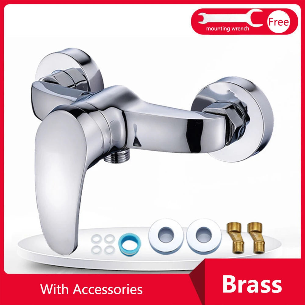 150MM Rainfall Thermostat Bathroom Shower Faucet Set Handheld Booster Showerhead Wall Mounted Brass Bath Hot & Cold Mixer Taps