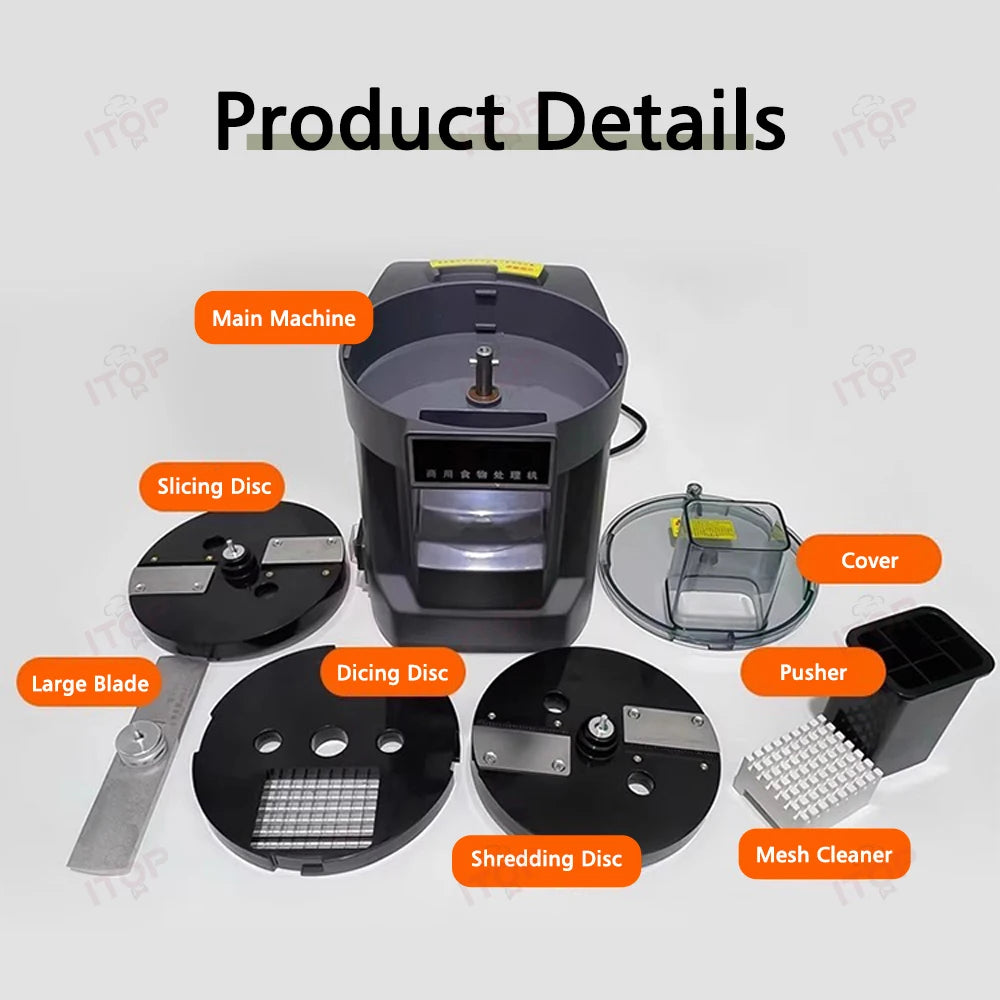 ITOP K8600 Multifunctional Vegetable Cutter Slicing Shredding Dicing Food Processor Commercial Vegetable Cutter with 3 Blade