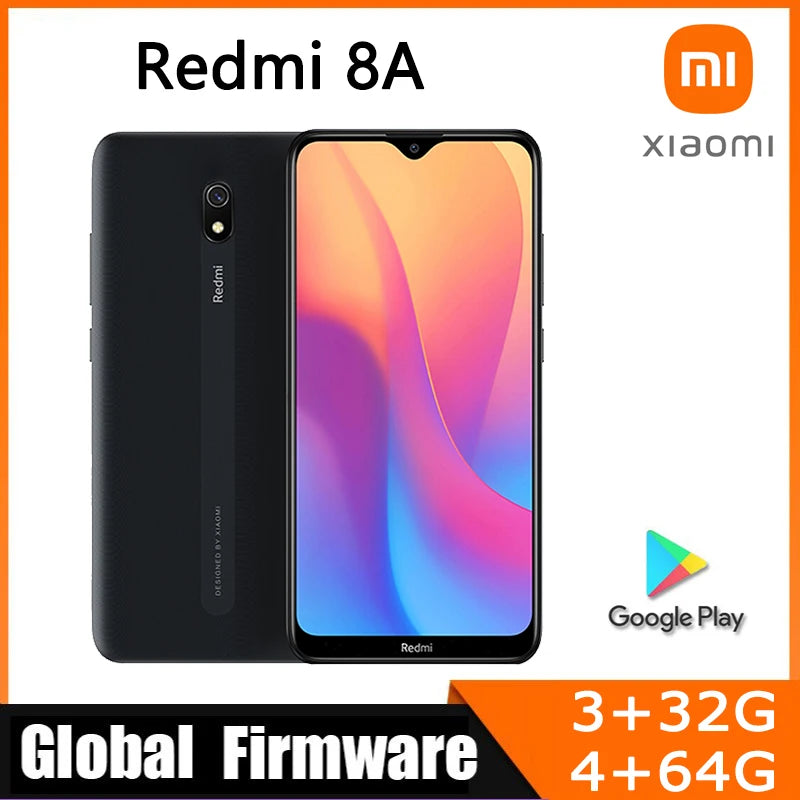 Global firmware Xiaomi Redmi 8A Smartphome with Phone ,4GB 64GB Battery 5000mAh Snapdargon 439 12MP Camera Mobile used Phone