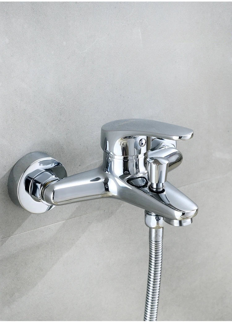 Wall Mounted Brass Shower Faucet Mixing Valve Bathroom Hot Cold Water Mixer Tap Bathroom Combination Water Mixer Bathtub Faucet