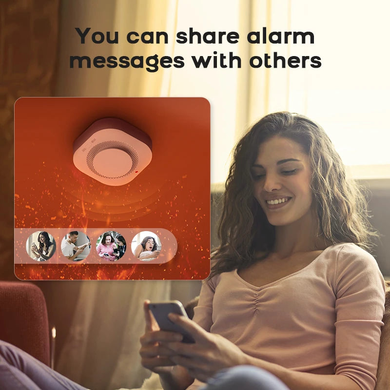 Tuya ZigBee WiFi Smart Smoke Detector Alarm Sensor Home Security Fire Protection For Home Security System Via Smart Life APP