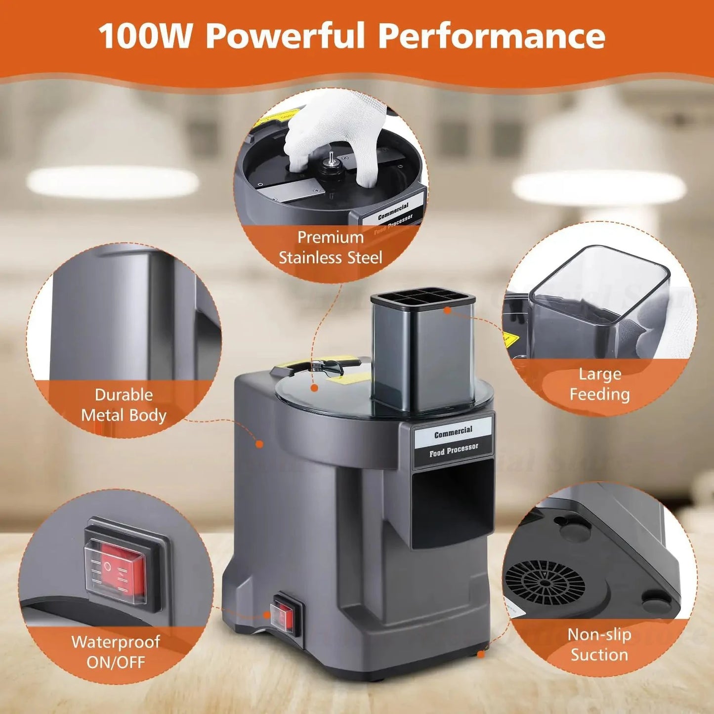 HomeWise K8600 Vegetable Cutter Slicing Shredding Dicing Maker Food Processor with 3 Blade Multifunctional Cutter