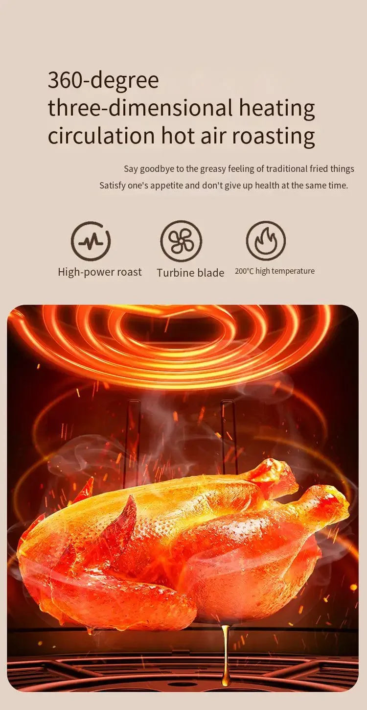 10L Shenhua Smart Air Fryers Large-capacity Household Multi-functional Smart Oil-free Smokeless Electric Oven Air Fryers 220V