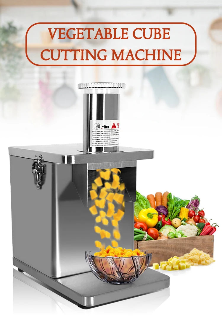 ITOP EVEC Electric Vegetable Cube Cutting Machine Fruit Slicer Cutting Strip Dice Food Processor With 5 Blades