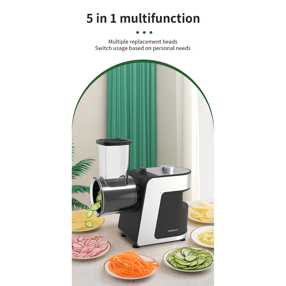 1000W Electric Vegertable Chopper Cutter 5 In 1 Stainless Steel Food Processors Kitchen Mixer Multifunctional Potato Slicer 220V