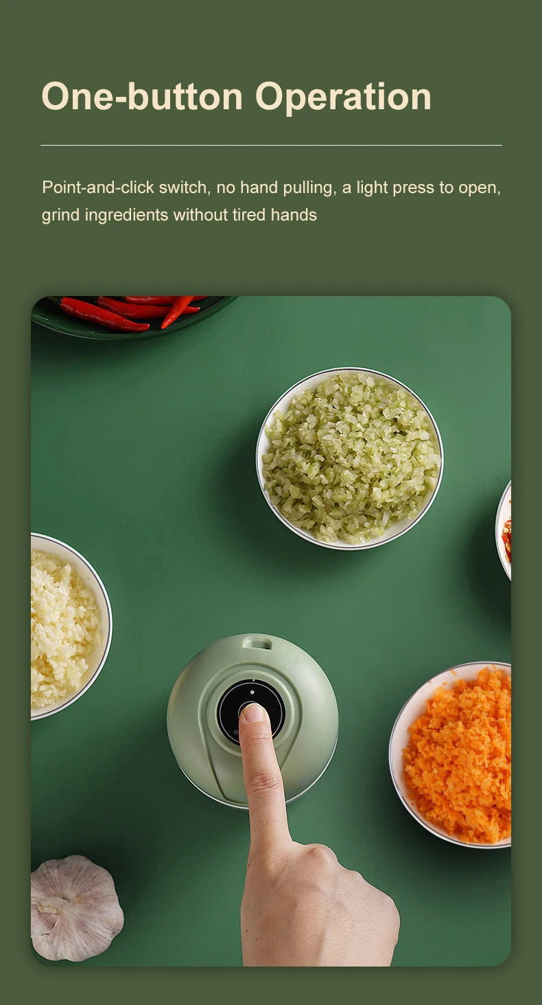 100/250ml Electric Garlic Masher Machine Mini USB charging Food Processor for Nuts Vegetable BlackPepper Chili Kitchen Tools