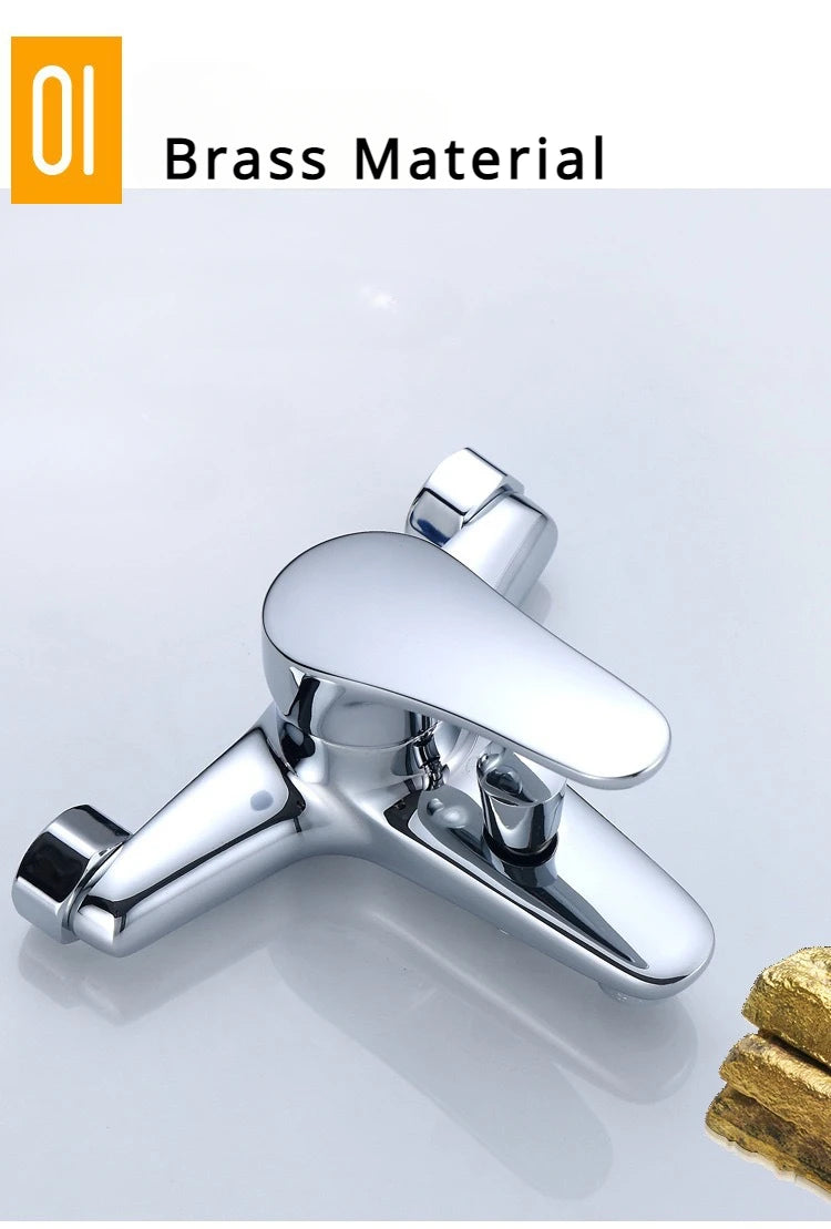 Wall Mounted Brass Shower Faucet Mixing Valve Bathroom Hot Cold Water Mixer Tap Bathroom Combination Water Mixer Bathtub Faucet