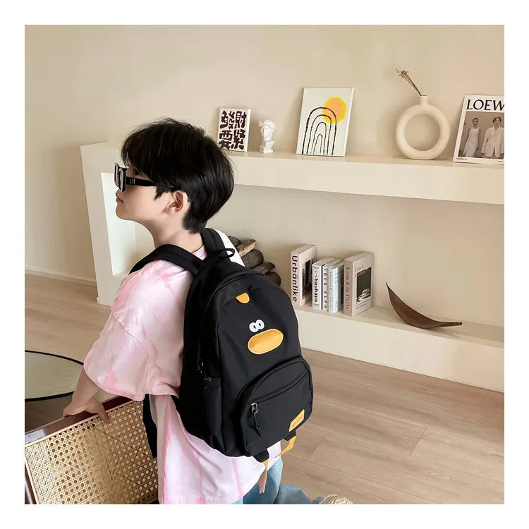 Kindergarten School Bag Cartoon Cute Duckling Burden Reduction Backpack Boys and Girls Campus Canvas Backpack